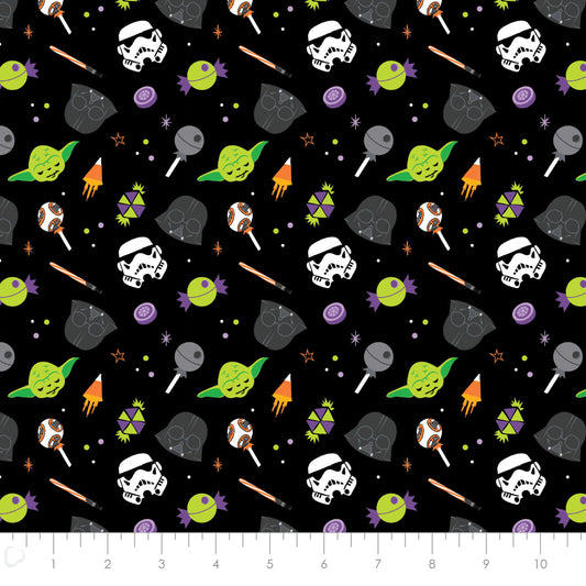 Licensed Character Halloween IV Galactic Halloween Treats Black 73011400-01 Cotton Woven Fabric
