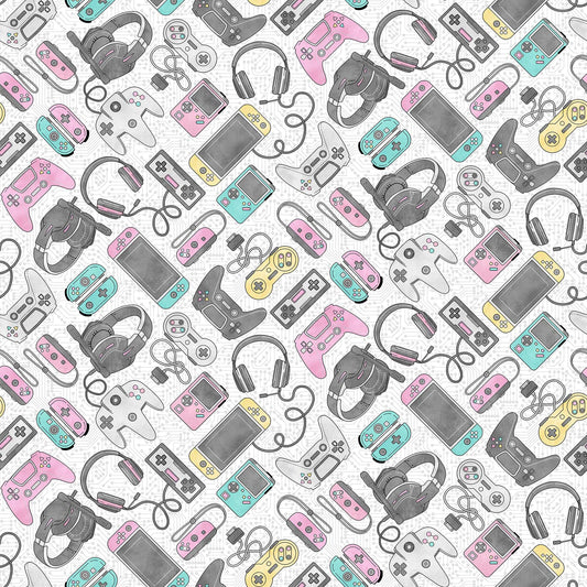 Gaming Zone Controllers White 24570-10 Cotton Woven Fabric