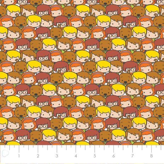 Licensed Scooby Doo Chibi Gang Stacked 23700523-01 Cotton Woven Fabric