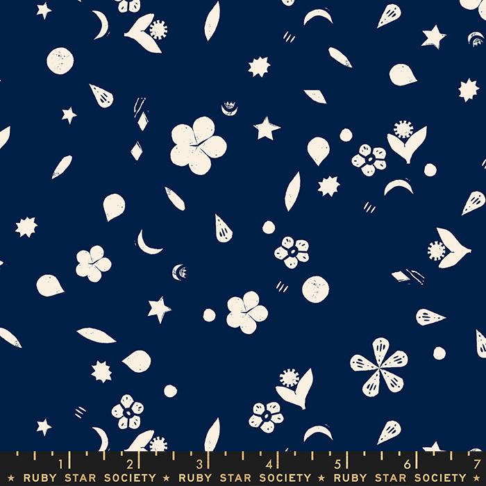 Moonglow by Alexia Marcelle Abegg of Ruby Star Society Garden Sketches Indigo    RS4078-15 Cotton Woven Fabric