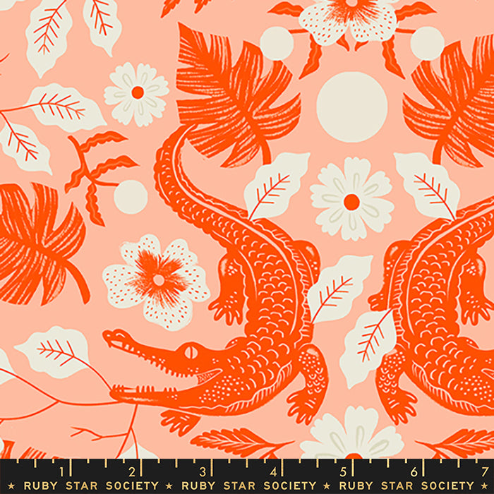 Florida 2 by Sarah Watts for Ruby Star Society Gator Peach      RS2054-11 Cotton Woven Fabric