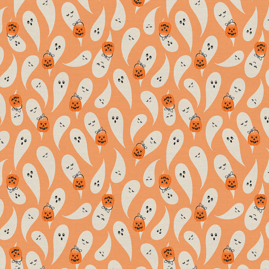 Tricks & Treats Ghost Glide Orange 120-24264 Cotton Woven Fabric