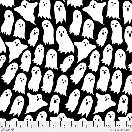 Spellbound by Maude Asbury Ghost Tales Large Black (Glow)    PWMA042.XBLACK Cotton Woven Fabric