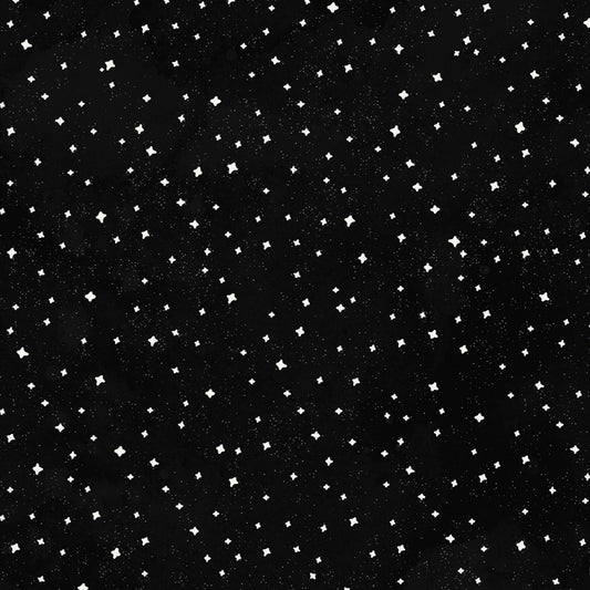 Toil & Trouble by Heatherlee Chan Collection Glow in the Dark Stars Black Y4165-3 Cotton Woven Fabric