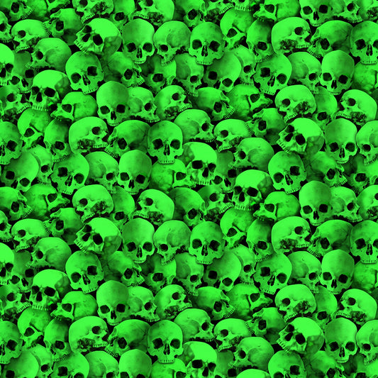 Creep It Real Glowing Skulls Black CD1454-BLACK Cotton Woven Fabric