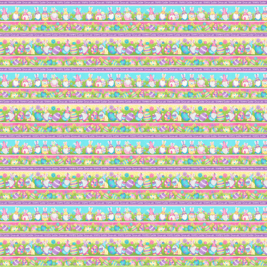 Hoppy Easter Gnomies by Shelly Comiskey Gnomie Stripe    566-25 Cotton Woven Fabric