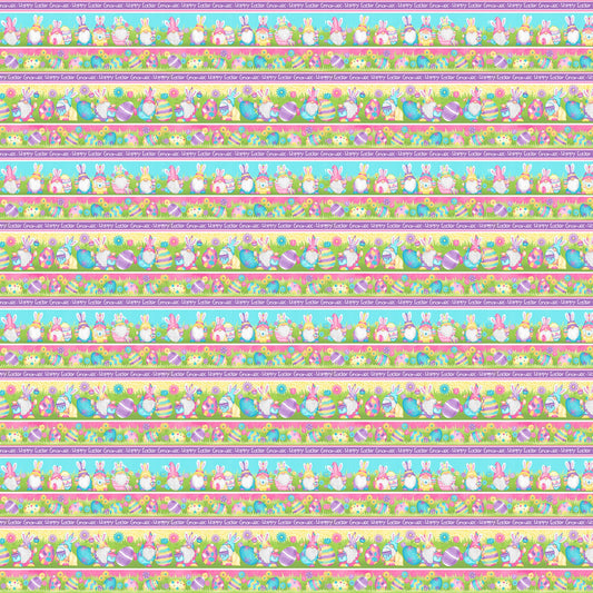 Hoppy Easter Gnomies by Shelly Comiskey Gnomie Stripe 566-25 Cotton Woven Fabric