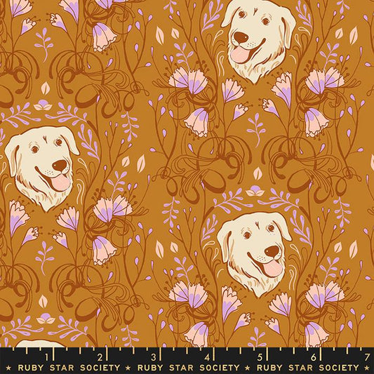 PREORDER ITEM - EXPECTED MAY 2024:  Dog Park by Sarah Watts of Ruby Star Society Golden Garden Earth    RS2093-13 Cotton Woven Fabric