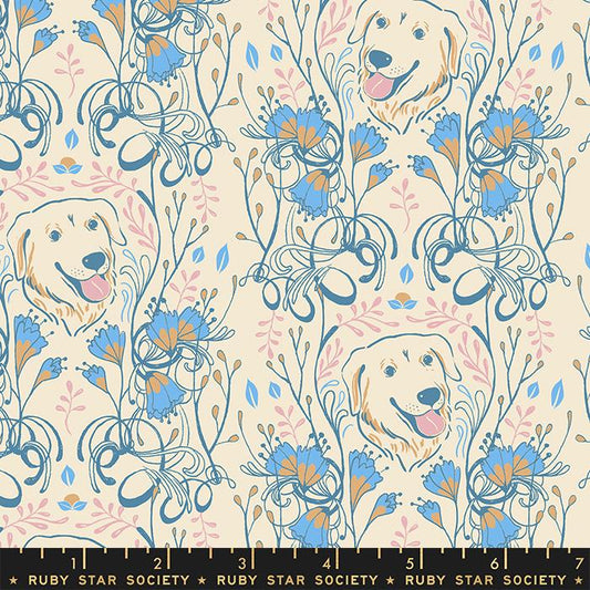 PREORDER ITEM - EXPECTED MAY 2024: Dog Park by Sarah Watts of Ruby Star Society Golden Garden Shell    RS2093-11 Cotton Woven Fabric