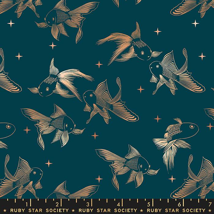 Curio by Melody Miller of Ruby Star Sociey Goldfish Galaxy    RS0061-15M Cotton Woven Fabric