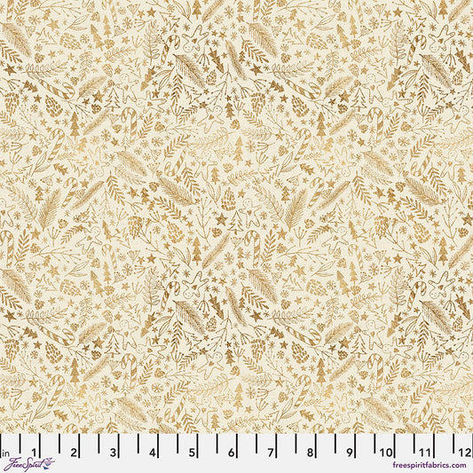 Christmas Squad by Mia Charro Goldie Feeling Eggshell PWMC014.XEGGSHELL Cotton Woven Fabric