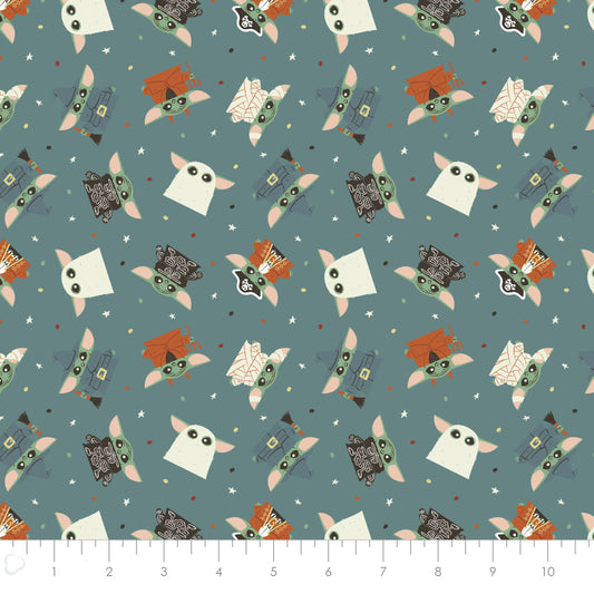 Licensed Character Halloween IV Grogu Costume Toss Teal 73800403-03 Cotton Woven Fabric
