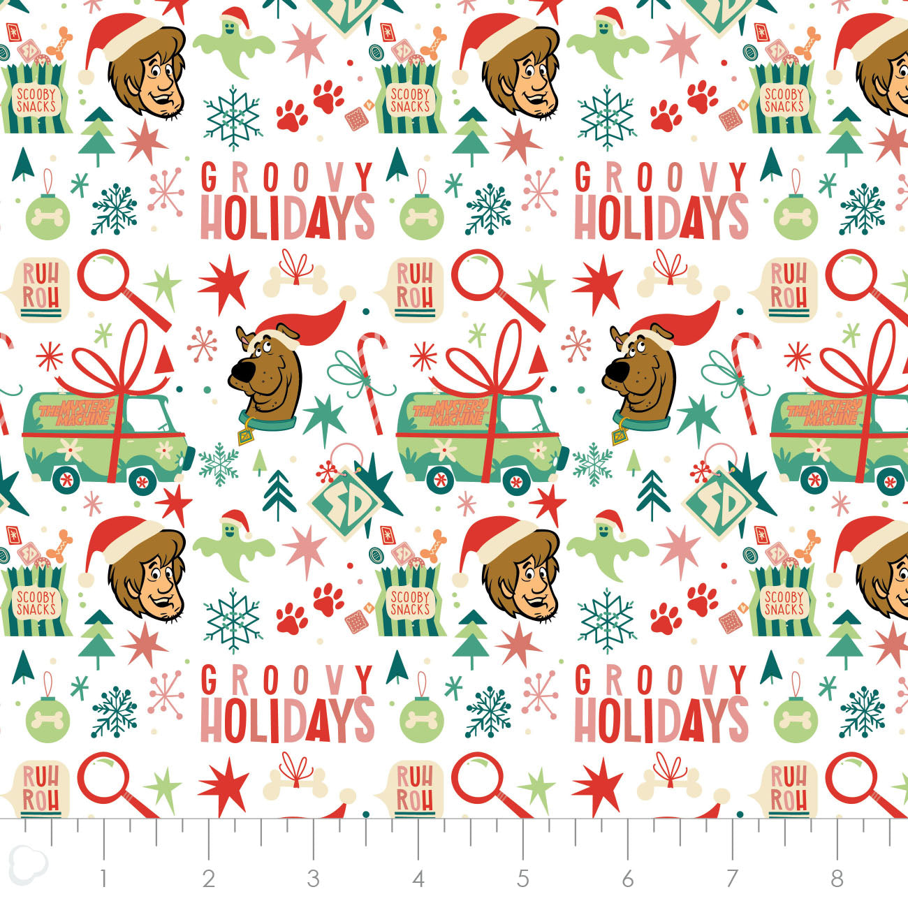 Licensed Character Winter Holiday IV Groovy Holidays White    23700567-05 Cotton Woven Fabric