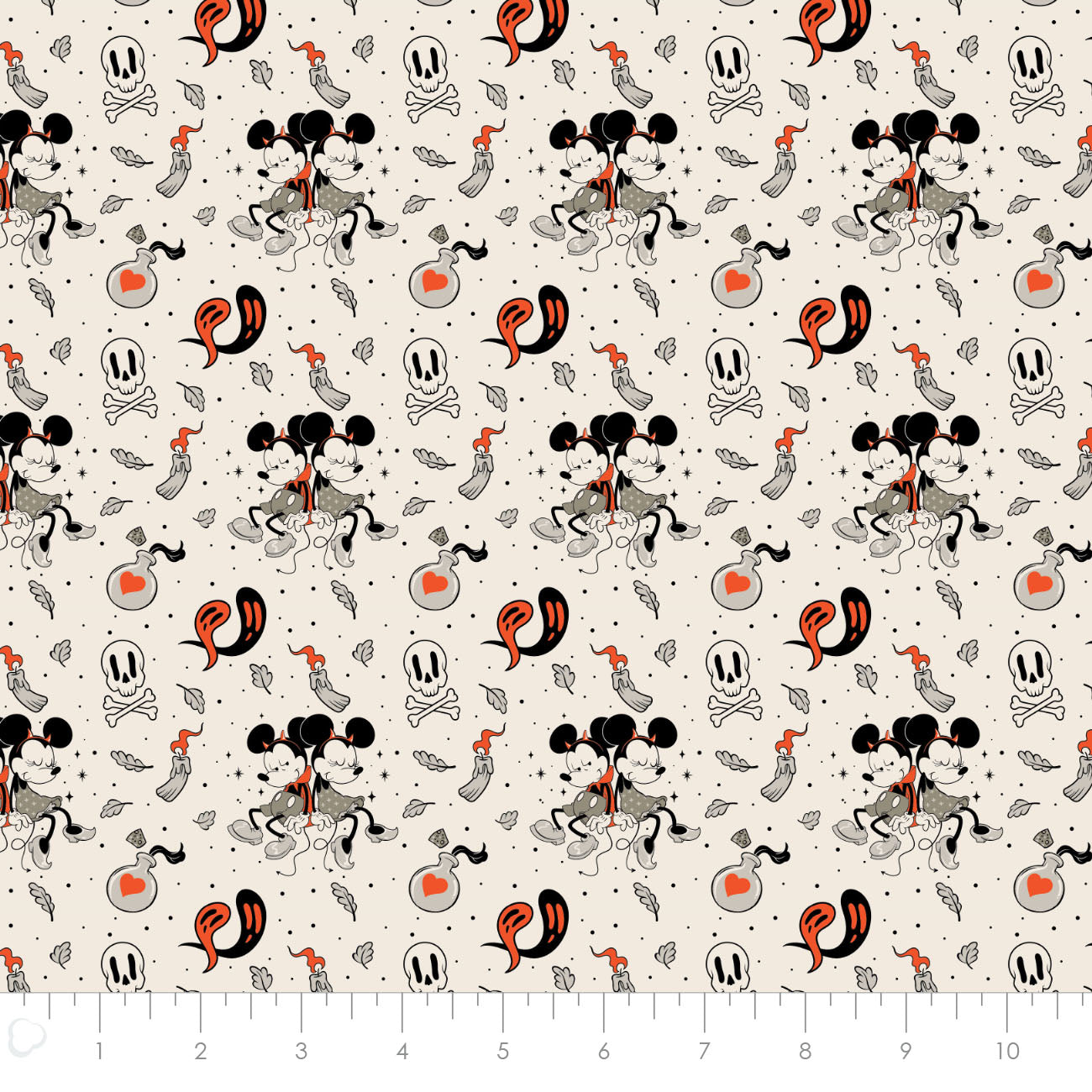 Licensed Character Halloween IV Haunted Mickey and Minnie Cream    85271070-02 Cotton Woven Fabric