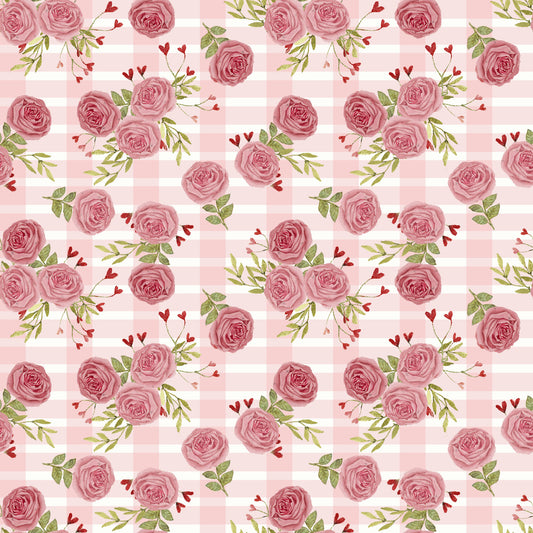 Hugs, Kisses & Special Wishes by Beth Albert Heart Bouquet Pink 19558-PNK-CTN-D Cotton Woven Fabric