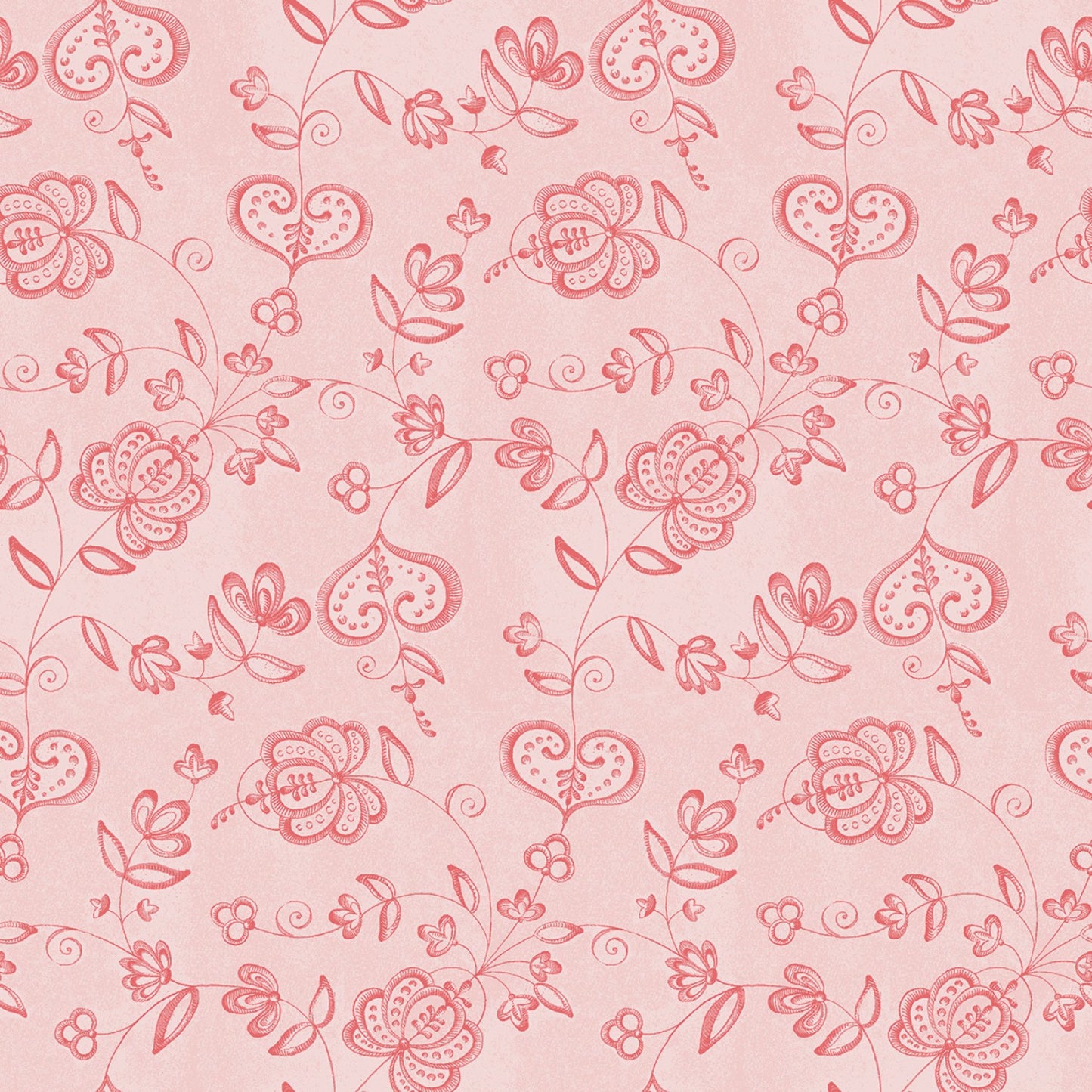 Be Mine Valentine by J. Wecker Frisch Hearts And Flowers Blush    C12791R-BLUSH Cotton Woven Fabric
