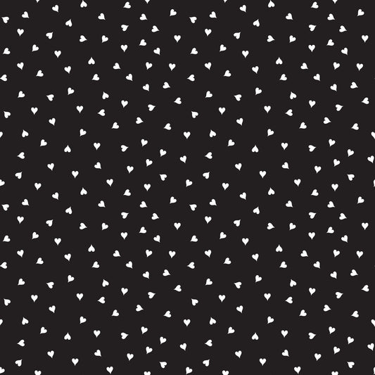 Mad Masquerade by J. Wecker Frisch Hearts Black    C11961R-BLACK Cotton Woven Fabric