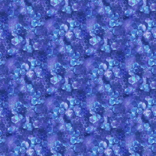 Night Vision Digital by Simon Jaiduk Hexie Texture Blue    DP25094-46 Cotton Woven Fabric