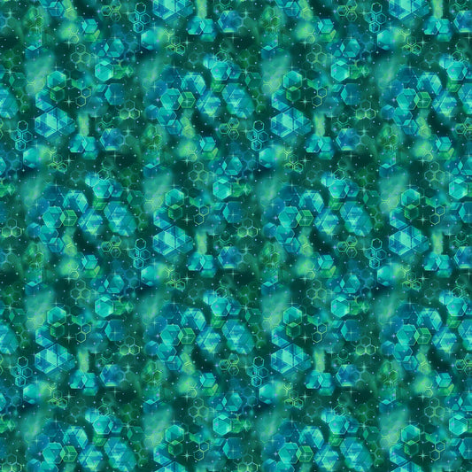 Night Vision Digital by Simon Jaiduk Hexie Texture Green    DP25094-76 Cotton Woven Fabric