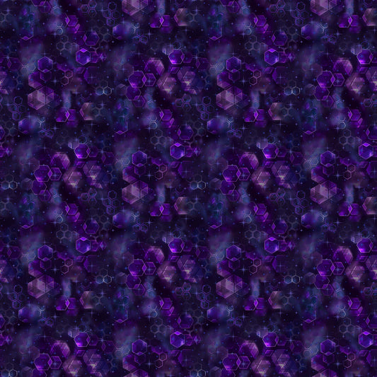 Night Vision Digital by Simon Jaiduk Hexie Texture Purple    DP25094-89 Cotton Woven Fabric