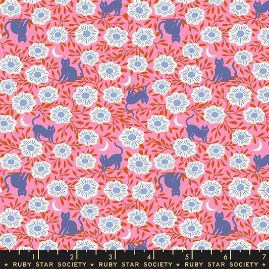 Backyard by Sarah Watts of Ruby Star Society Hiding Cat Flamingo    RS2088-12 Cotton Woven Fabric