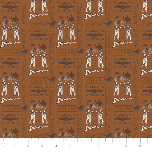 Licensed Indiana Jones Hieroglyphics Brown    74740103-02 Cotton Woven Fabric