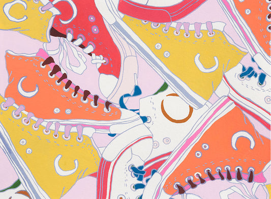 Nicole's Prints High Tops Khaki (Vintage) 8937C Cotton Woven Fabric