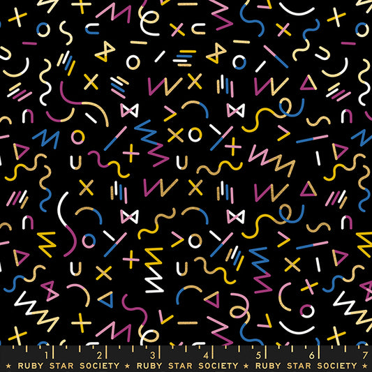 Reign by Rashida Coleman Hale of Ruby Star Society Highness Black  Metallic   RS1029-16M Cotton Woven Fabric