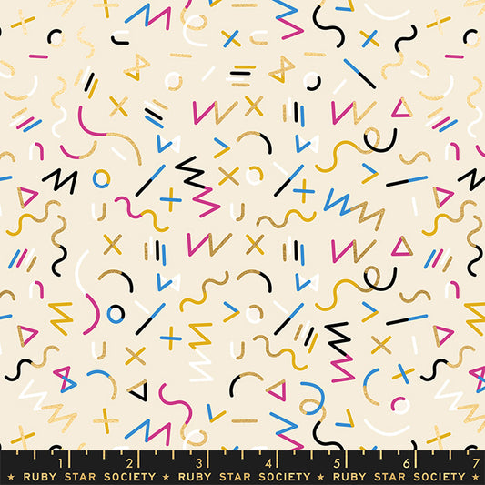 Reign by Rashida Coleman Hale of Ruby Star Society Highness Buttercream Metallic    RS1029-11M Cotton Woven Fabric