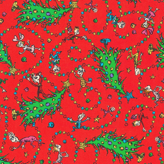 Licensed How the Grinch Stole Christmas by Dr. Seuss Enterprises Holiday ADED-22569-223 Cotton Woven Fabric
