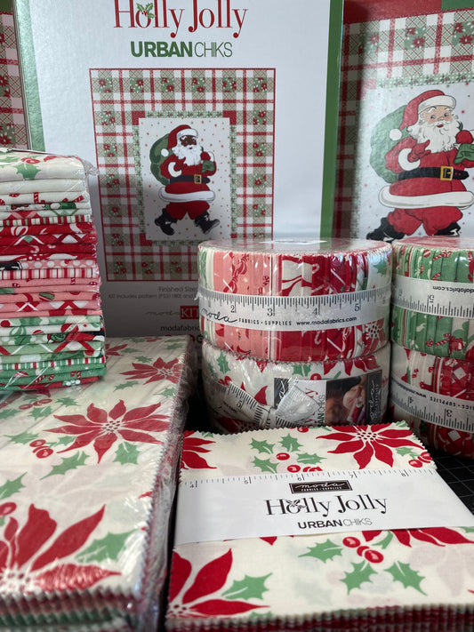 Holly Jolly by Urban Chiks Quilt Kit Santa KIT31180B Kit USA Shipping included in price