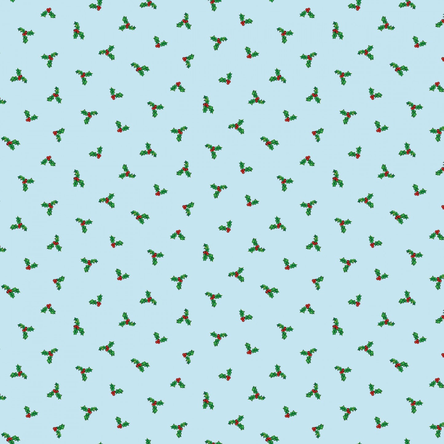 Christmas Joy by Cottage Mama Holly Sky    C12254R-SKY Cotton Woven Fabric