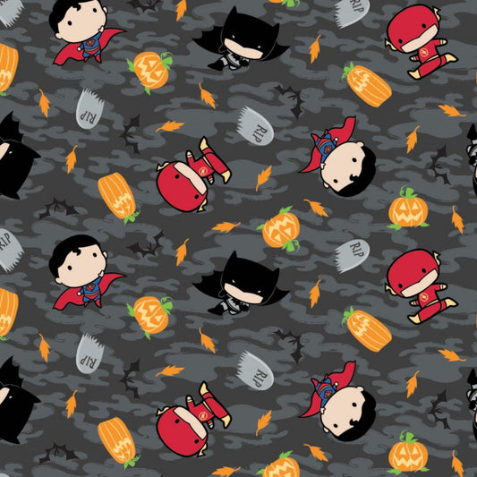 Character Halloween 2 Licensed Kawaii Grey 23421482-1 Cotton Woven Fabric