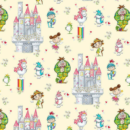 Believe in Magic by Eric Sturtevant Castles Cream 5467-44 Cotton Woven Fabric