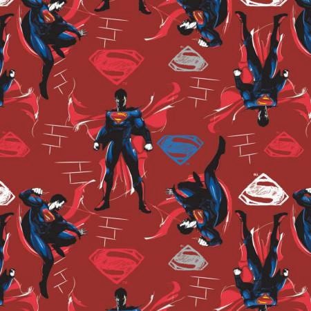 Licensed Dawn of Justice Man of Steel Dark Red 23420104-3 Cotton Woven Fabric