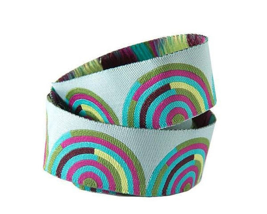 Tula Pink Chipper 7/8” Wide Hypnotizer Fuchsia TK-31/22mm-Col-2_y Woven Ribbon Priced per yard