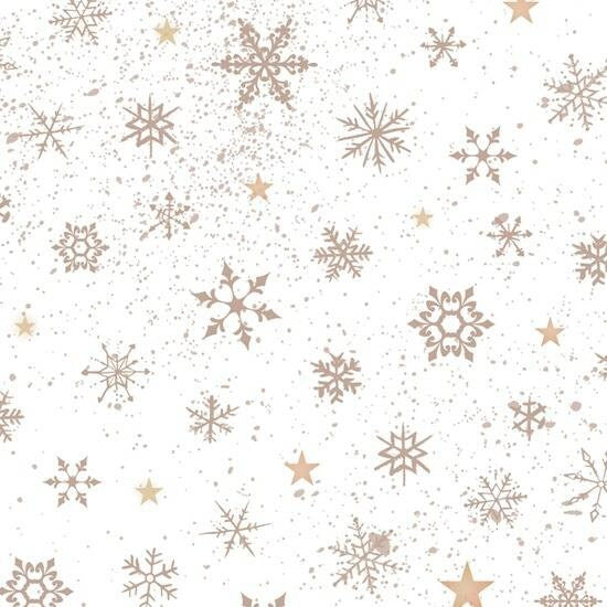 Woodland Wonders Snowflake in Khaki w/Metallic Cotton Woven Fabric
