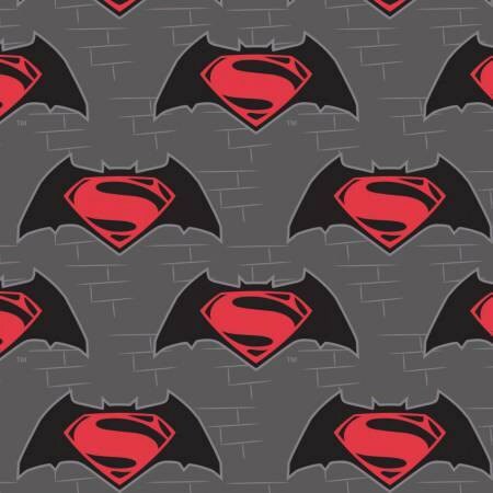 Licensed Dawn of Justice Batman Vs Superman Logo Iron 23420106-3 Cotton Woven Fabric