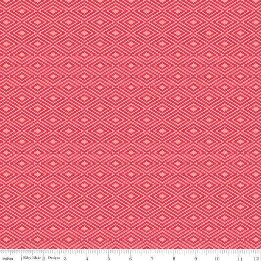 Vintage Daydream Aztec Red 5565-Red Cotton Woven Fabric