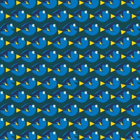 Licensed Disney Finding Dory Dark Teal Disney Finding Dory Dot Cotton Woven Fabric