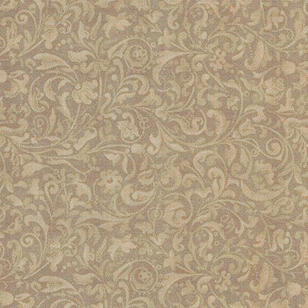 Licensed Santoro Mirabelle Curiosities, Lost and Found Olive Scroll 24708H Cotton Woven Fabric
