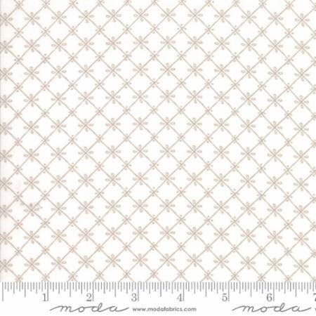 Just Another Walk in the Woods Tiles on White Cotton Woven Fabric