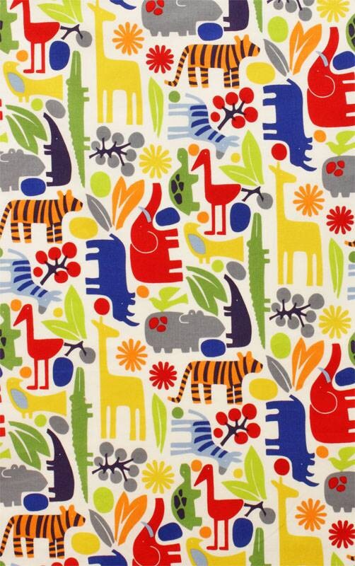 Zoo Primary Colors Cotton KNIT Fabric