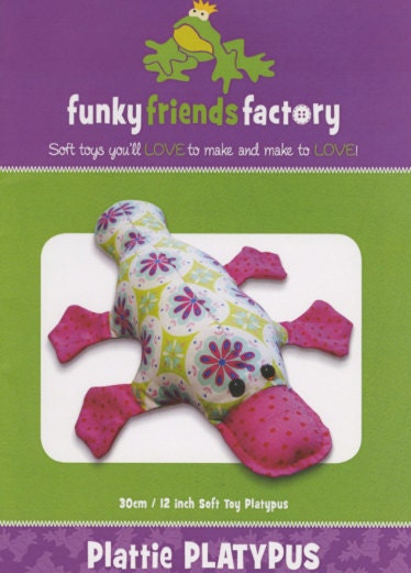 Funky Friends Factory Plattie Platypus Sewing Pattern, FF4446 PATTERN ONLY