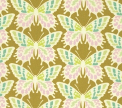 Clementine by Heather Bailey Flutterby Ginger PWHB055.GINGE Cotton Woven Fabric