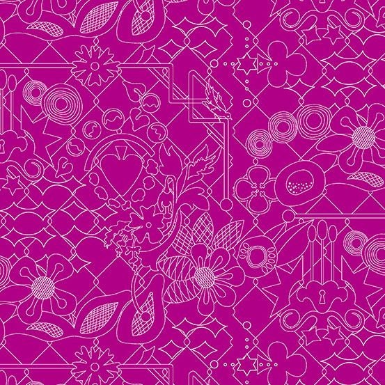 Sun Print 2017 by Alison Glass A-8482-P Overgrown design in Plum Cotton Woven Fabric