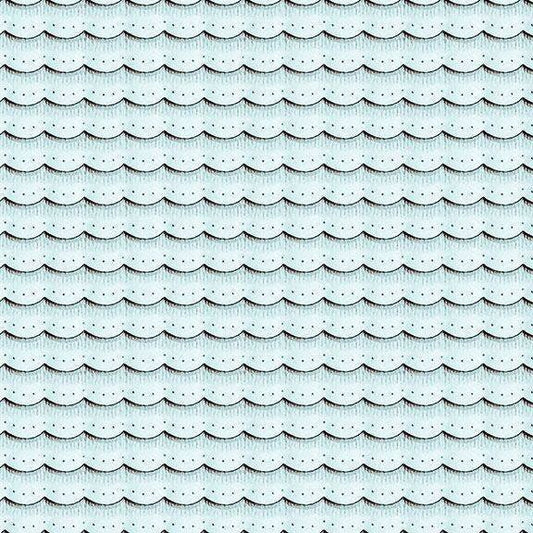 She Sews Sea Shells by J. Wecker Frisch Mermaid Tail Blue 25807B Cotton Woven Fabric