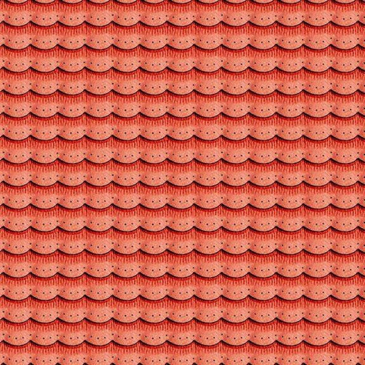She Sews Sea Shells by J. Wecker Frisch Mermaid Tail Dark Salmon 25807C Cotton Woven Fabric