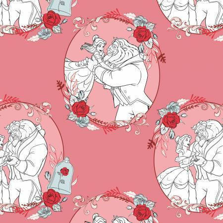 Beauty and the Beast Love Dusty Pink 85100202-01 Cotton Woven fabric