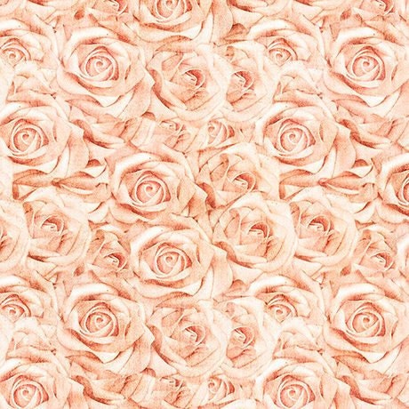 I Do by Dan Morris Roses Peach Cotton Woven Fabric
